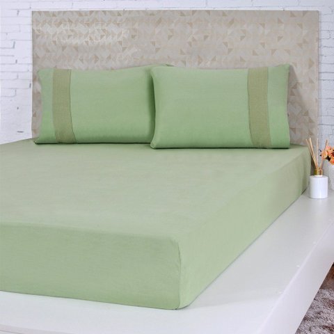 Lençol Solteiro Bella Cama Malha 100% Algodão 88x188x30cm 125g/m² Verde