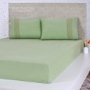 Ver imagem 1 de Lençol Solteiro Bella Cama Malha 100% Algodão 88x188x30cm 125g/m² Verde