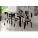 Ver imagem 2 de Conjunto Mesa de jantar Tubular com 6 Cadeiras Malva Tampo BP 136cm Preto Nature 118 Assento Rattan
