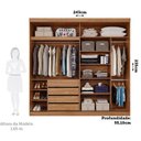 Ver imagem 4 de Guarda-Roupa Casal 2 Portas de Correr 2 Espelhos 243cm 100% MDF Marsala Espresso Móveis Bege/Cinamomo/Off White