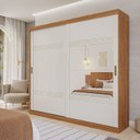 Ver imagem 1 de Guarda-Roupa Casal 2 Portas de Correr 2 Espelhos 243cm 100% MDF Marsala Espresso Móveis Bege/Cinamomo/Off White