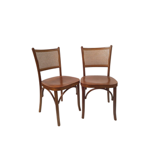 Kit 2 Cadeiras Lisboa Madeira Maciça Encosto Telinha Assento Madeira Castanho