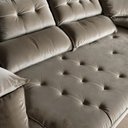 Ver imagem 4 de Sofá com Chaise Girona 3 Lugares Retrátil e Reclinável 210cm Bege Escuro Veludo