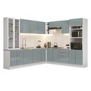 Ver imagem 2 de Armário de Cozinha Completa de Canto 549 cm Branco/Cinza Lux Madesa 01