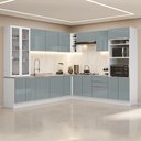 Ver imagem 1 de Armário de Cozinha Completa de Canto 549 cm Branco/Cinza Lux Madesa 01