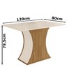 Mesa De Jantar 120x80 cm SCI18 4 Lugares Off White Nature Henn - 3
