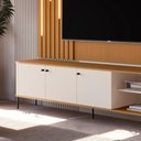 Ver imagem 2 de Rack para Tv Tucupí 1.8 Bancada Off White Nature Preto Jb Bechara