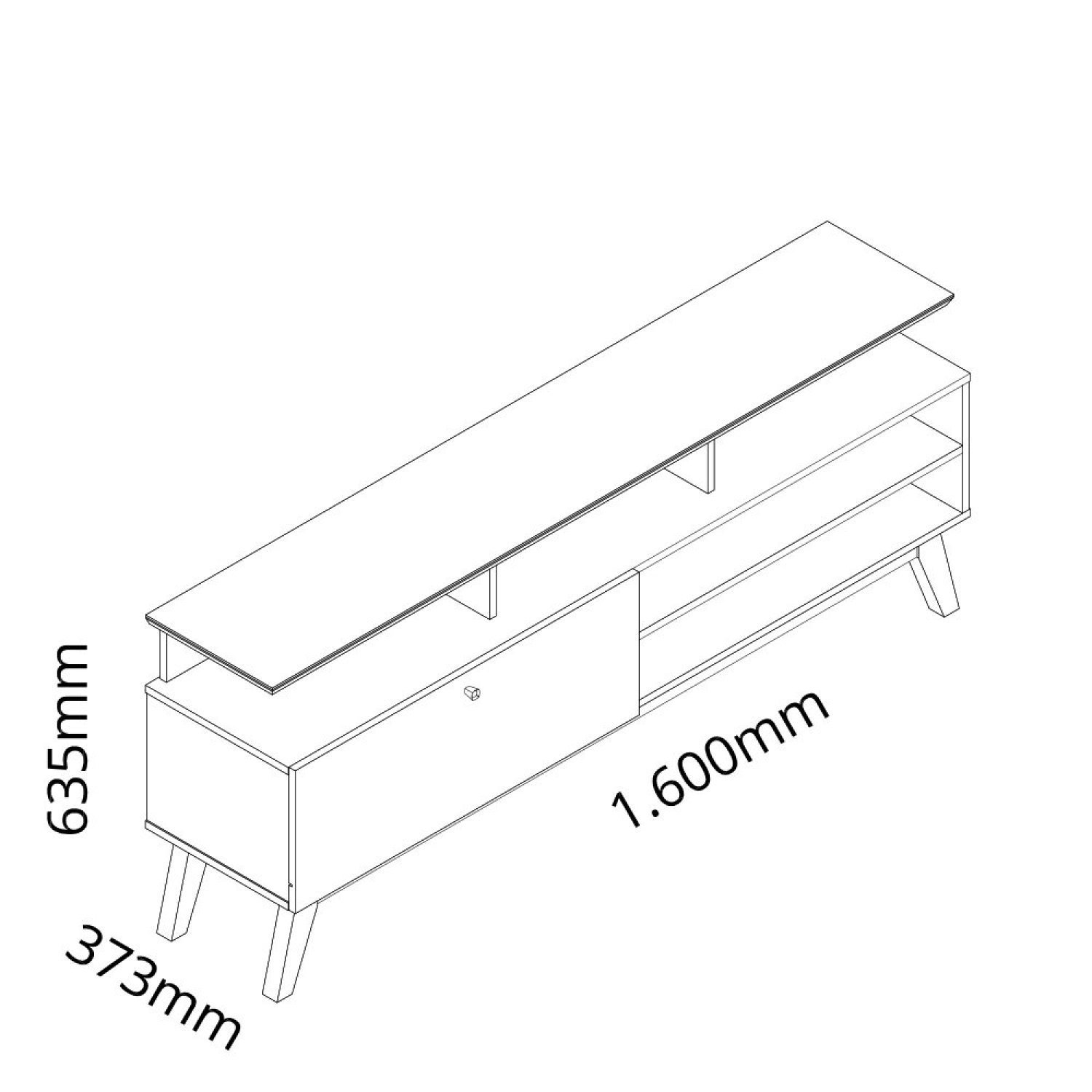 Rack para TV até 65 Polegadas 1 Gaveta 3 Nichos Arizona 160 Gelius Móveis - 4