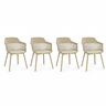 Kit 4 Cadeiras Montreal Marcela Estofada - Nude - 1