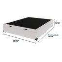 Ver imagem 2 de Base Box Baú Casal Branco de Madeira 138cm Kazamix