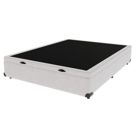 Base Box Baú Casal Branco de Madeira 138cm Kazamix