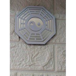 Quadro Feng Shui Baguá Espelhado Talismãs Ying Yang Branco - 5