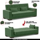 Ver imagem 4 de Sofá Cama Decorativo 210cm Beesley Suede Verde - Gran Belo