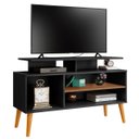 Ver imagem 5 de Rack Bancada para Tv de até 42" 2 Prateleiras Lynne Preto/canela
