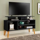 Ver imagem 7 de Rack Bancada para Tv de até 42" 2 Prateleiras Lynne Preto/canela