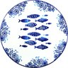 Jogo Prato Raso Jantar 4 Pessoas 4pçs Peixe Praia Mar 26cm - 3