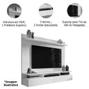 Ver imagem 6 de Painel para Tv até 55 Polegadas 2 Portas 3 Nichos Nigéria Grafite Perolizado/freijó