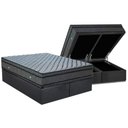 Ver imagem 1 de Cama Box Baú King: Colchão Molas Ensacadas Ortobom Orthotel Luxo + Base Crc Suede Gray (193x203)