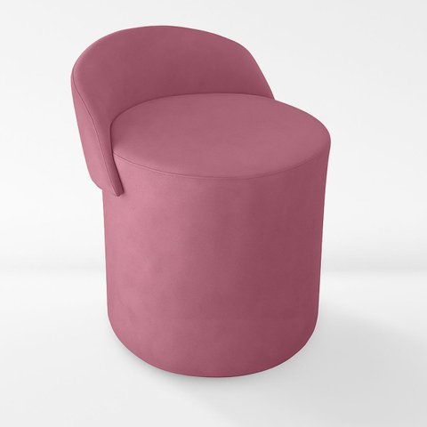 Puff Encosto Confortável Sala Estilo Moderno Redondo Suede:rose