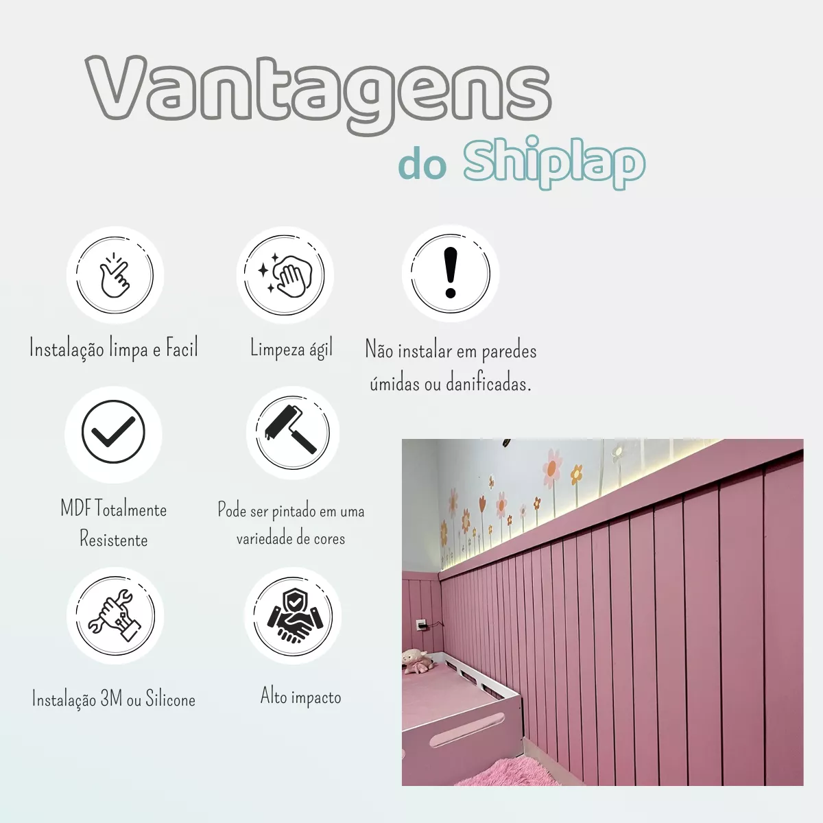 Kit 28 Paineis Ripas Shiplap Mdf 3mm Decoração Moderna 3d - 3