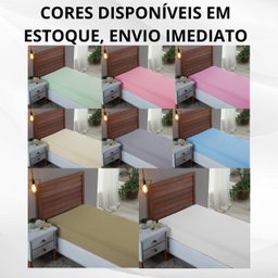 Lençol Cama Solteiro 100% Algodão com Elástico Percal 300 Fios Hotel Pousada:avela - 5