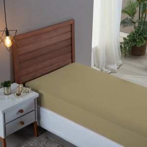Lençol Cama Solteiro 100% Algodão com Elástico Percal 300 Fios Hotel Pousada:avela