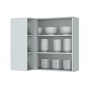 Ver imagem 4 de Armário Aéreo Cozinha Modulado Canto Reto Americana 1 Porta Branco - Henn