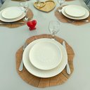 Ver imagem 2 de Kit 4 Pçs Jogo Americano Imitando Tronco De Árvore Supla Sousplat Pvc Mesa Posta Marrom Claro