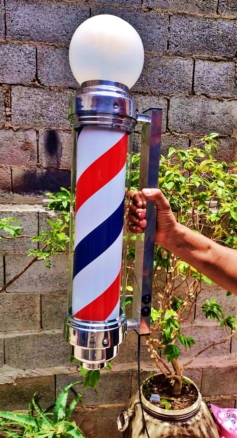 Barber Pole Giratório 70cm Estilo Americano voltagem Bivolt. - 9