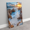 Ver imagem 2 de Quadro Decorativo Mar entre Pedras Vertical Sala Quarto Casa Escritório