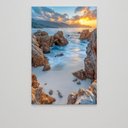 Ver imagem 3 de Quadro Decorativo Mar entre Pedras Vertical Sala Quarto Casa Escritório