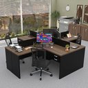 Ver imagem 2 de Estação de Trabalho com 4 Escrivaninhas em L Office