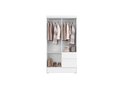 Ver imagem 3 de Guarda Roupa Solteiro Compacto 4 Portas 2 Gavetas - Branco