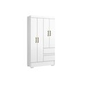 Ver imagem 1 de Guarda Roupa Solteiro Compacto 4 Portas 2 Gavetas - Branco