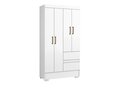 Ver imagem 1 de Guarda Roupa Solteiro Compacto 4 Portas 2 Gavetas - Branco