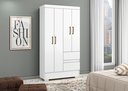 Ver imagem 2 de Guarda Roupa Solteiro Compacto 4 Portas 2 Gavetas - Branco
