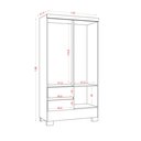 Ver imagem 4 de Guarda Roupa Solteiro Compacto 4 Portas 2 Gavetas - Branco
