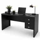 Ver imagem 4 de Escrivaninha Reversível para Home Office 155cm 3 Gavetas Preto - Tecno Mobili