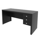 Ver imagem 2 de Mesa Escrivaninha Reversivel Engrossurada 155cm 3 Gavetas Preto - Tecno Mobili