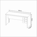 Ver imagem 7 de Escrivaninha Reversível para Home Office 155cm 3 Gavetas Preto - Tecno Mobili