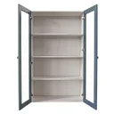 Ver imagem 3 de Armário Aéreo Planejado 2 Portas 135cm com Porta de Vidro Arizona CabeCasa MadeiraOriginals Azul/Branco