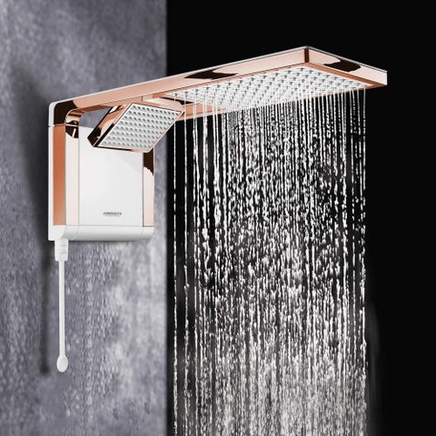 Chuveiro Elétrico Ducha Acqua Duo Rose Gold Branco 127v 5500w Lorenzetti Eletrônico