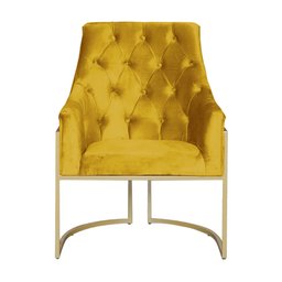 Poltrona Para Sala Vick Veludo Cores - DS Estofados - Mostarda - 2