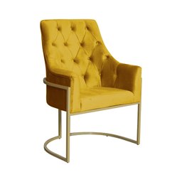 Poltrona Para Sala Vick Veludo Cores - DS Estofados - Mostarda - 1