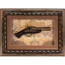 Ver imagem 1 de Quadro Decorativo Réplica Pistola Arma Antiga Mapa Vintage