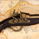 Ver imagem 2 de Quadro Decorativo Réplica Pistola Arma Antiga Mapa Vintage