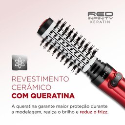 Escova Rotativa Mondial Infinity Keratin 127v 1000w Vermelho Er-11-kr - 5