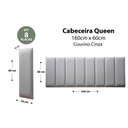 Ver imagem 2 de Placas Cabeceira Queen 160cm X 60cm 8 Placas Courino Cinza