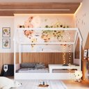 Ver imagem 6 de Cama Infantil Montessoriana com Protetor Lateral 201X95cm Branco/Rosa