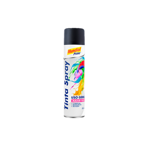 Tinta Spray Multiuso Preto Fosco 400ml Mundial Prime